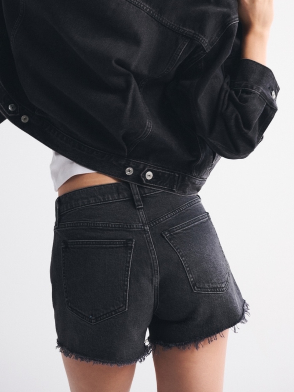Abercrombie & Fitch Black Denim Jean Shorts - Picture 2 of 11